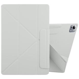 For Xiaomi Pad 7 Ultra Fixed Buckle Magnetic Deformation Leather Tablet Case(Grey)