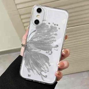 For iPhone XS Max Butterfly Pattern Transparent TPU Phone Case(Silver)