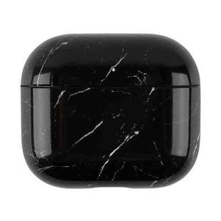 For AirPods 4 Marble Pattern TPU Earphones Protective Case(Black S09)