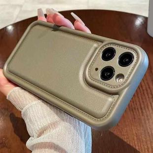 For iPhone 11 Pro Max Leather Texture TPU Phone Case(Khaki)