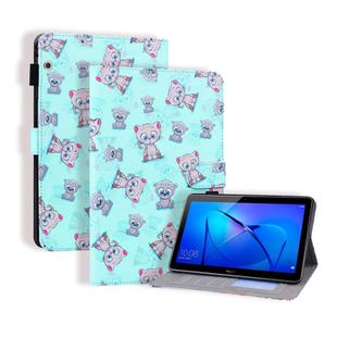 Huawei MediaPad T5 Coloured Drawing Horizontal Flip Leather Case with Holder & Card Slot & Photo Frame(Bear)