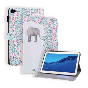 Huawei MediaPad M5 lite / C5 10.1 inch Coloured Drawing Horizontal Flip Leather Case with Holder & Card Slot & Photo Frame & Sleep/Wake-up Function(Elephant and Flowers)