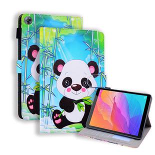 Huawei Honor Waterplay / C5 8 inch 2020 Coloured Drawing Horizontal Flip Leather Case with Holder & Card Slot & Photo Frame(Panda)