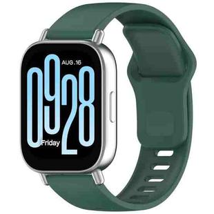 For Redmi Watch 5 Active Solid Color Reverse Buckle Silicone Watch Band(Pine Green)