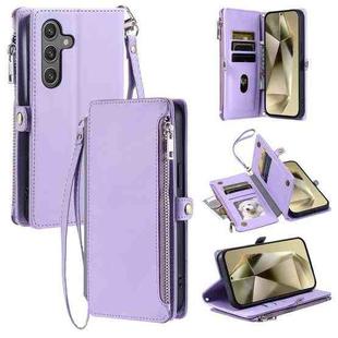 For Samsung Galaxy A17 5G Leather Stitching Multi-card Slot Zipper Phone Case(Purple)