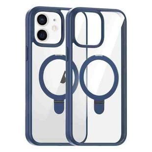 For iPhone 11 High Transparency MagSafe Holder Phone Case(Dark Blue)