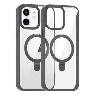 For iPhone 11 High Transparency MagSafe Holder Phone Case(Titanium Gray)