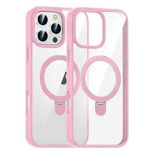 For iPhone 16 Pro Max High Transparency MagSafe Holder Phone Case(Pink)