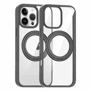 For iPhone 13 Pro Max High Transparency 360 Degree Rotating Holder MagSafe Phone Case(Titanium Gray)