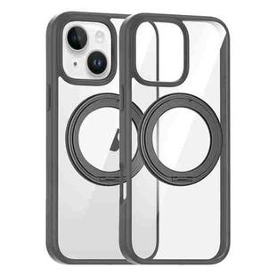 For iPhone 13 High Transparency 360 Degree Rotating Holder MagSafe Phone Case(Titanium Gray)