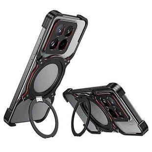 For Xiaomi 15 Pro Mechanical Arm Borderless MagSafe Holder Metal Phone Case(Black Red)
