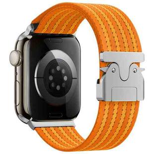 For Apple Watch 46mm / 49mm / 45mm / 44mm Parachute Buckle 4-Stripe Braided Nylon Watch Band(Orange Yellow)