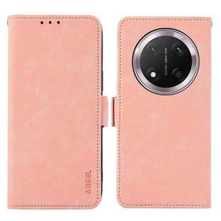 For Honor X9C 5G Global ABEEL Frosted Magnetic RFID Leather Phone Case(Pink)