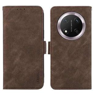 For Honor X9C 5G Global ABEEL Frosted Magnetic RFID Leather Phone Case(Brown)