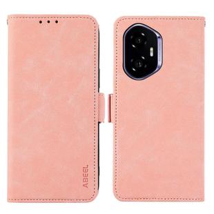 For Honor 400 ABEEL Frosted Magnetic RFID Leather Phone Case(Pink)