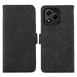 For Honor 400 Lite ABEEL Frosted Magnetic RFID Leather Phone Case(Black)