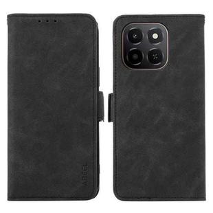 For Honor X6c 4G ABEEL Frosted Magnetic RFID Leather Phone Case(Black)
