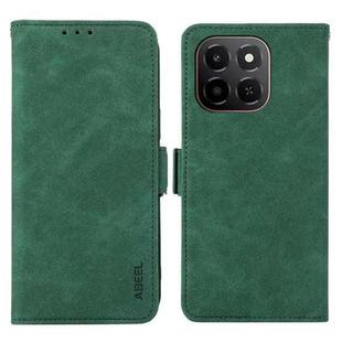 For Honor X6c 4G ABEEL Frosted Magnetic RFID Leather Phone Case(Green)