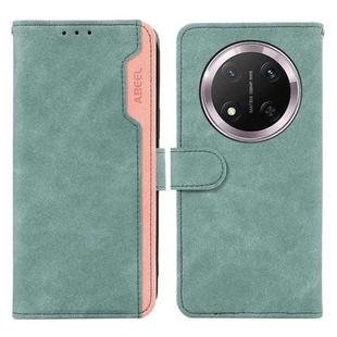 For Honor X9C 5G Global ABEEL Color Block Magnetic RFID Leather Phone Case(Cyan-Pink)