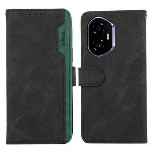 For Honor 400 ABEEL Color Block Magnetic RFID Leather Phone Case(Black-Green)