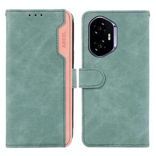 For Honor 400 ABEEL Color Block Magnetic RFID Leather Phone Case(Cyan-Pink)