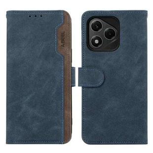 For Honor 400 Lite ABEEL Color Block Magnetic RFID Leather Phone Case(Blue-Brown)
