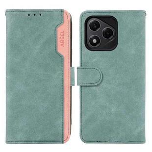For Honor 400 Lite ABEEL Color Block Magnetic RFID Leather Phone Case(Cyan-Pink)