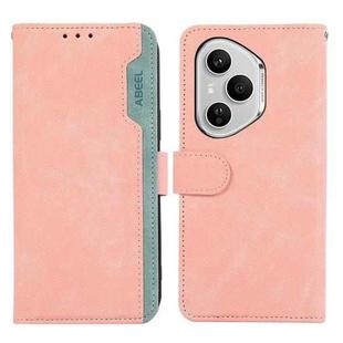 For Honor 400 Pro Global 160.8mm ABEEL Color Block Magnetic RFID Leather Phone Case(Pink-Cyan)