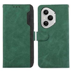 For Honor 400 Pro Global 160.8mm ABEEL Color Block Magnetic RFID Leather Phone Case(Green-Black)
