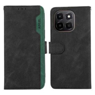 For Honor X6c 4G ABEEL Color Block Magnetic RFID Leather Phone Case(Black-Green)
