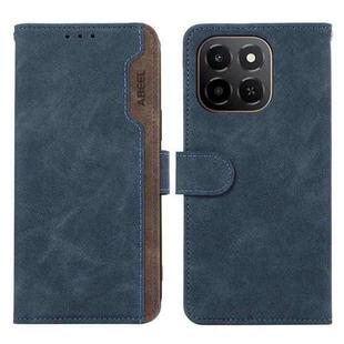For Honor X6c 4G ABEEL Color Block Magnetic RFID Leather Phone Case(Blue-Brown)