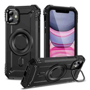 For iPhone 11 Lens Holder MagSafe Phone Case(Black)