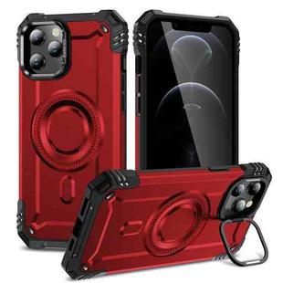 For iPhone 12 Pro Max Lens Holder MagSafe Phone Case(Red)