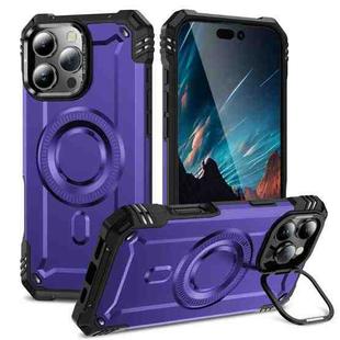 For iPhone 16 Pro Lens Holder MagSafe Phone Case(Purple)