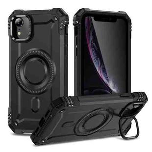 For iPhone XR Lens Holder MagSafe Phone Case(Black)