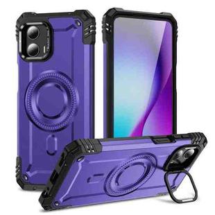 For Motorola Moto G 5G 2023 Lens Holder MagSafe Phone Case(Purple)