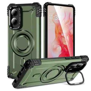 For Motorola Moto G Stylus 5G 2024 Lens Holder MagSafe Phone Case(Army Green)