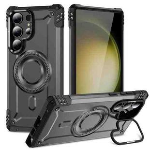 For Samsung Galaxy S23 Ultra 5G Lens Holder MagSafe Phone Case(Grey)