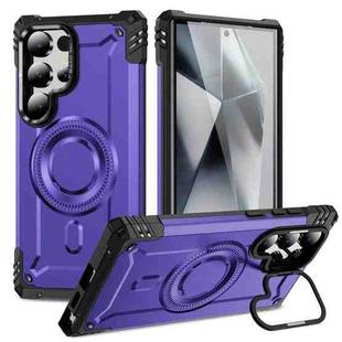 For Samsung Galaxy S24 Ultra 5G Lens Holder MagSafe Phone Case(Purple)