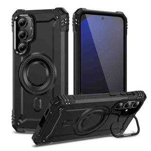 For Samsung Galaxy S24 FE 5G Lens Holder MagSafe Phone Case(Black)