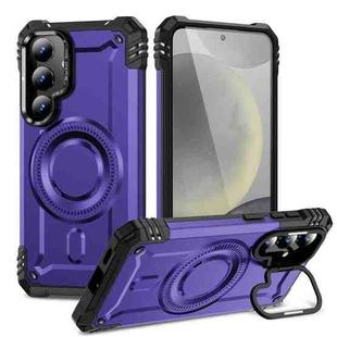 For Samsung Galaxy S25+ 5G Lens Holder MagSafe Phone Case(Purple)