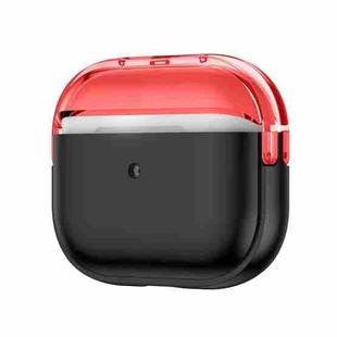 Moonlight Box TPU Shockproof Earphone Protective Case(Transparent Red + Black)