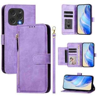 For Doogee N55 Plus Multi-Card Slots Zipper Wallet Leather Phone Case(Purple)