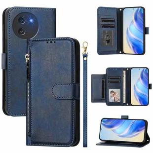 For Doogee Note 59 / Note 59 Pro Multi-Card Slots Zipper Wallet Leather Phone Case(Blue)