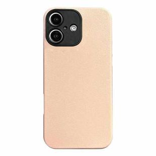 For iPhone 16 Plus Litchi Texture TPU Black Lens Frame Phone Case(Pink)