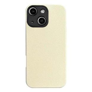 For iPhone 14 Plus Litchi Texture TPU Black Lens Frame Phone Case(White)