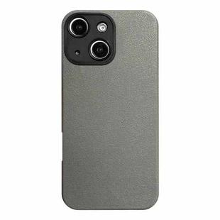 For iPhone 13 Litchi Texture TPU Black Lens Frame Phone Case(Grey)