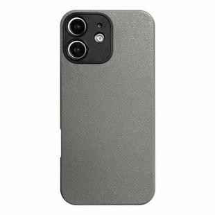 For iPhone 12 Litchi Texture TPU Black Lens Frame Phone Case(Grey)