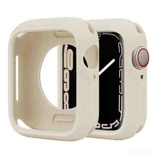 For Apple Watch Series 45mm Candy Silicone Half Coverage Watch Case(Starlight White)