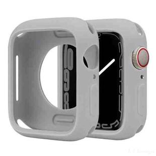 For Apple Watch Series 45mm Candy Silicone Half Coverage Watch Case(Cloudy Gray)